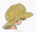 Chapeau jaune et pois blancs