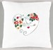Coussin cœur et arabesques