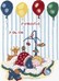 Tableau de naissance ballons  sur toile Aida