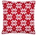 Coussin long point fleur rouge et blanc