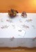 Serviette imprimée Boutons de rose bordée de dentelle Dim 50x50 cm