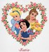 Tableau pénom - Portrait Princesses cœur fleuri