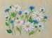 ABC marguerittes et bleuets sur toile aida