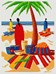 LE MARCHE DE LA PLAGE sur toile aida 7.0