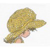 Chapeau jaune et pois blancs