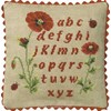 Coussin ABC Coquelicots sur toile Aida