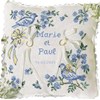 Coussin mariage les oiseaux  sur toile Aida