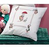 Coussin Bécassine et l'oie  en broderie traditionnelle