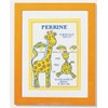 Tableau naissance girafe sur toile aida