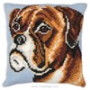 Boxer Chunky Cross Stitch Cushion