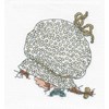 Chapeau blanc et pois beige