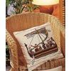 Coussin Drakkar en broderie traditionnelle