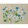 ABC marguerittes et bleuets sur toile aida