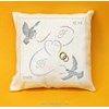 Coussin les oiseaux au ruban couleur - Luc Création