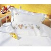 Parure de lit les poules en broderie traditionnelle