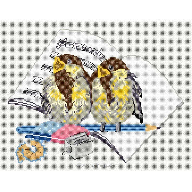Kit Broderie Point De Croix Vervaco 'L'Échange Des Alliances' - 19x16cm - Complet Avec Fil Et Tissu