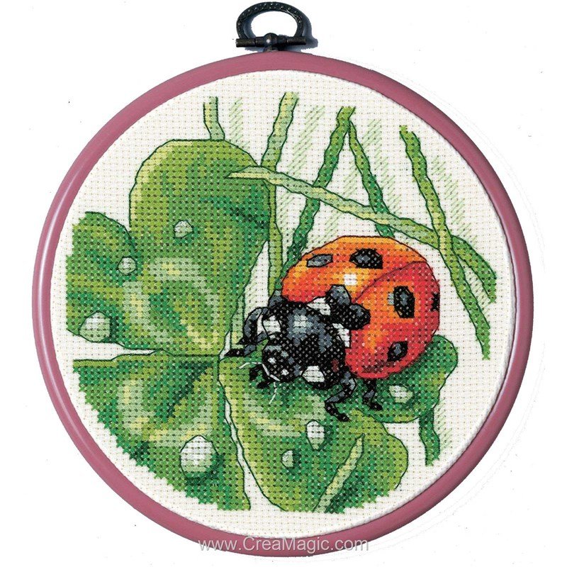 broderie au point de croix Coccinelle en kit broderie de Royal Paris 642040