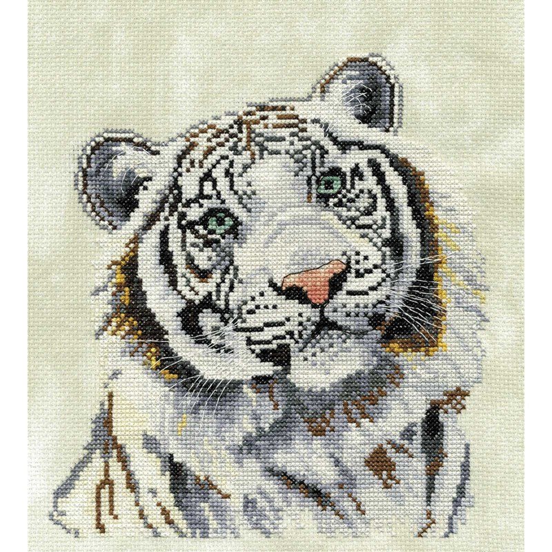 broderie point de croix broderie au point de croix dmc le tigre blanc bk906 en kit broderie point de croix broderie au point de croix dmc le tigre blanc bk906 en kit