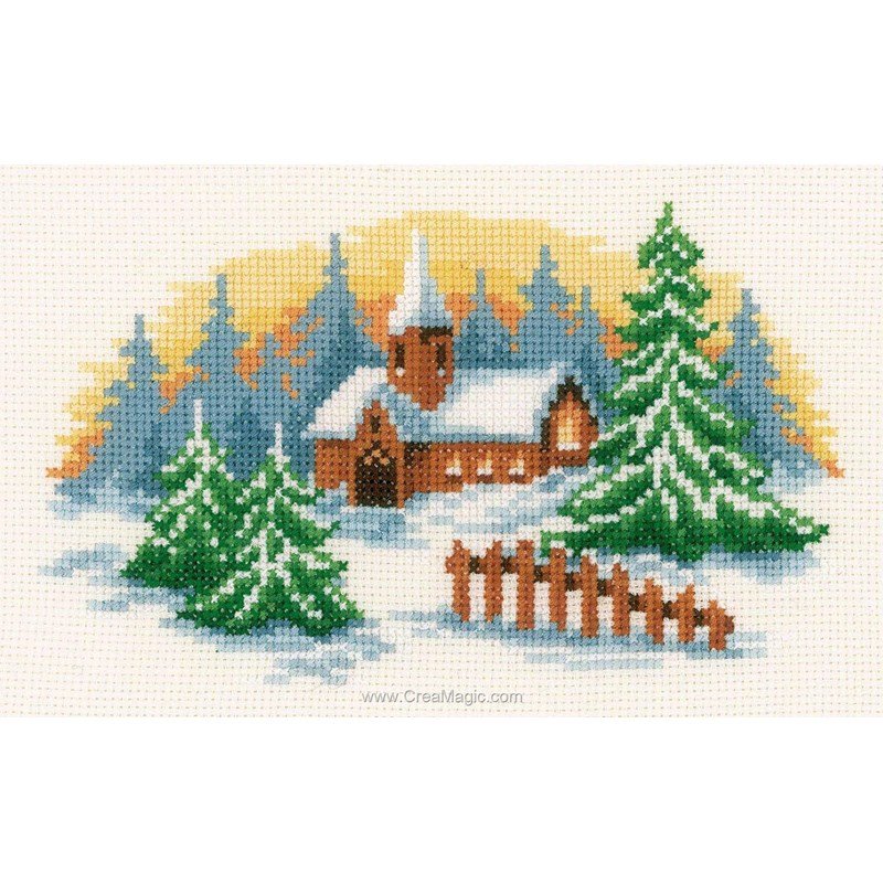 broderie au point de croix Paysage hivernal - Vervaco broderie au point de croix Paysage hivernal - Vervaco