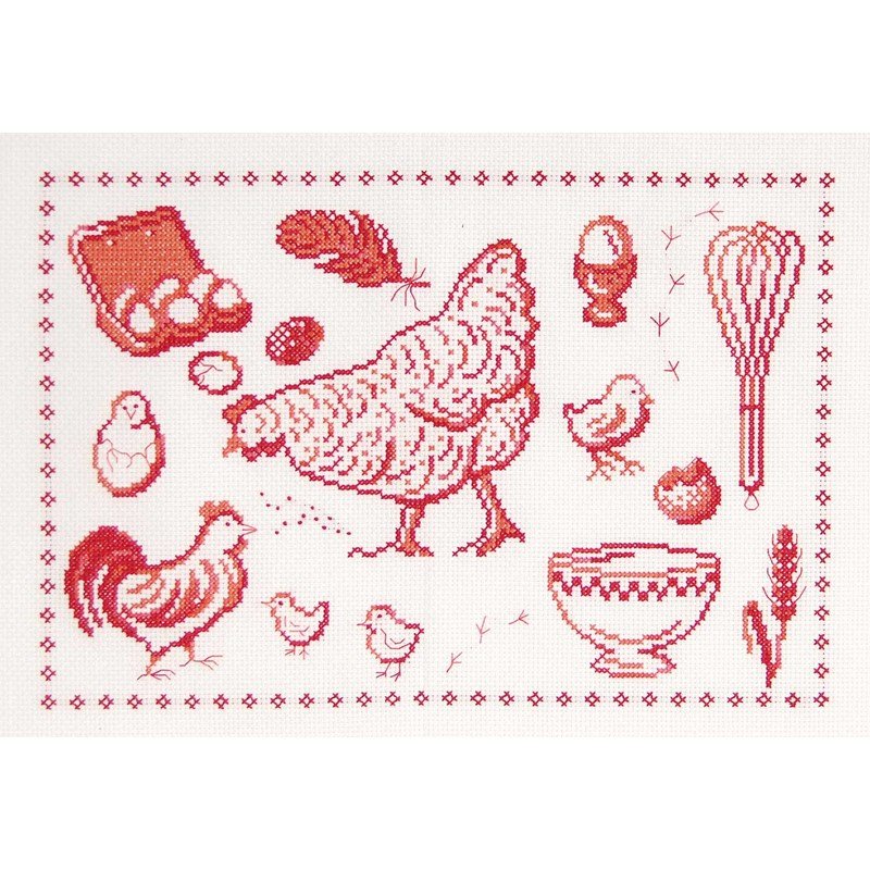 Point de croix DMC à broder Sampler poule kit broderie BK861