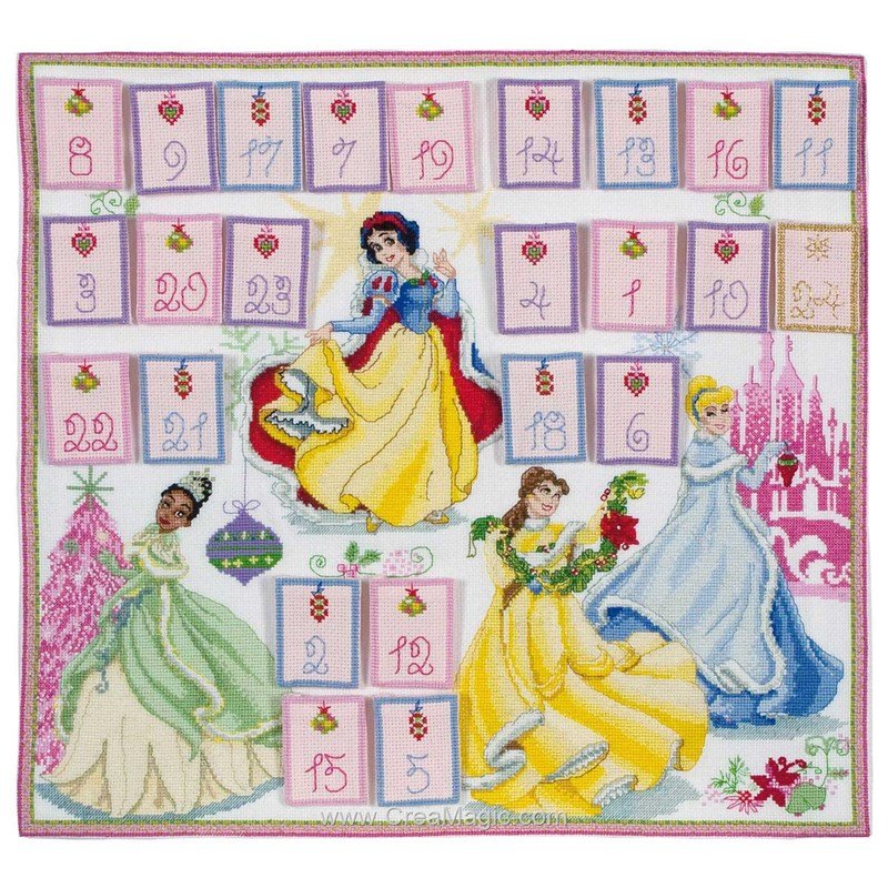Disney Princesses Calendrier de l’Avent 680700002 Broderie Calendrier Enfant et Bébé