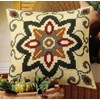 Coussin Géométrie Vert Fleurs - Vervaco - Vervaco