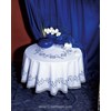 Nappe Azur Dim 120x120 cm bordé de dentelle à broder en broderie traditionnelle - Avila - Avila