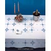 Nappe imprimée Géometerie bordée de dentelle Dim 150x150 cm à broder en broderie traditionnelle - Luc Création - Luc Création