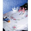 Nappe Myosotis Dim 120x120 cm bordé de dentelle à broder en broderie traditionnelle - Avila - Avila