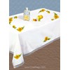 Nappe tournesols Dim 120x120 cm bordé de dentelle à broder en broderie traditionnelle - Avila - Avila