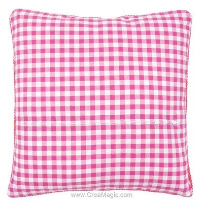 Dos de coussin vichy rose 30 cm - Vervaco