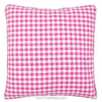 Dos de coussin vichy rose 30 cm - Vervaco