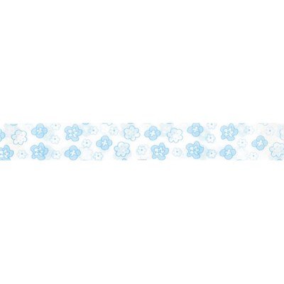 Biais fleurettes bleu piécette de 3M replié en 2 de largeur 20-9.5mm - Fillawant