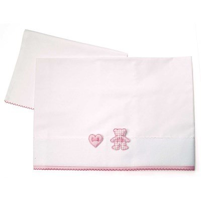 Drap + oreiller rose Mon petit coeur - DMC