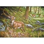 Le cerf au coeur de la forêt canevas - Collection d'art