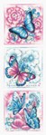 Kit broderie point de croix tryptique de papillons bleus de Vervaco