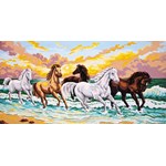 Canevas horde de chevaux sauvages au bord de mer - Collection d'art