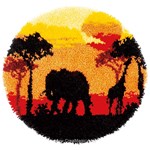 Kit tapis point noue Vervaco coucher de soleil en afrique