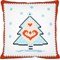 Coussin au demi point sapin noel sous les flocons - SEG