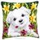 Coussin chiot fleuri au point de croix - Vervaco