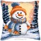 Coussin Noël au point de croix - Bonhomme de neige - Vervaco
