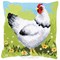 Kit coussin poule blanche de Vervaco au point de croix