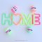 Kit home deco - Cadre neon home  au crochet - Hoooked