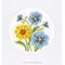 Carte à broder carte de voeux fleurs bleues & jaunes lot de 3 de Vervaco