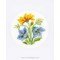 Carte à broder carte de voeux fleurs bleues & jaunes lot de 3 de Vervaco