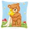 Kit coussin popcorn l'ours au point de croix de Vervaco