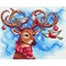 Broderie Noel - Le cerf de noël et rouge gorge - MP Studia