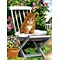 Canevas le chaton sur la chaise du jardin de SEG