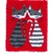 Kit tapis point noué duo de chat rayés - Vervaco