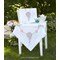 Chemin de table Duftin en broderie traditionnelle couronne fleuries blanc